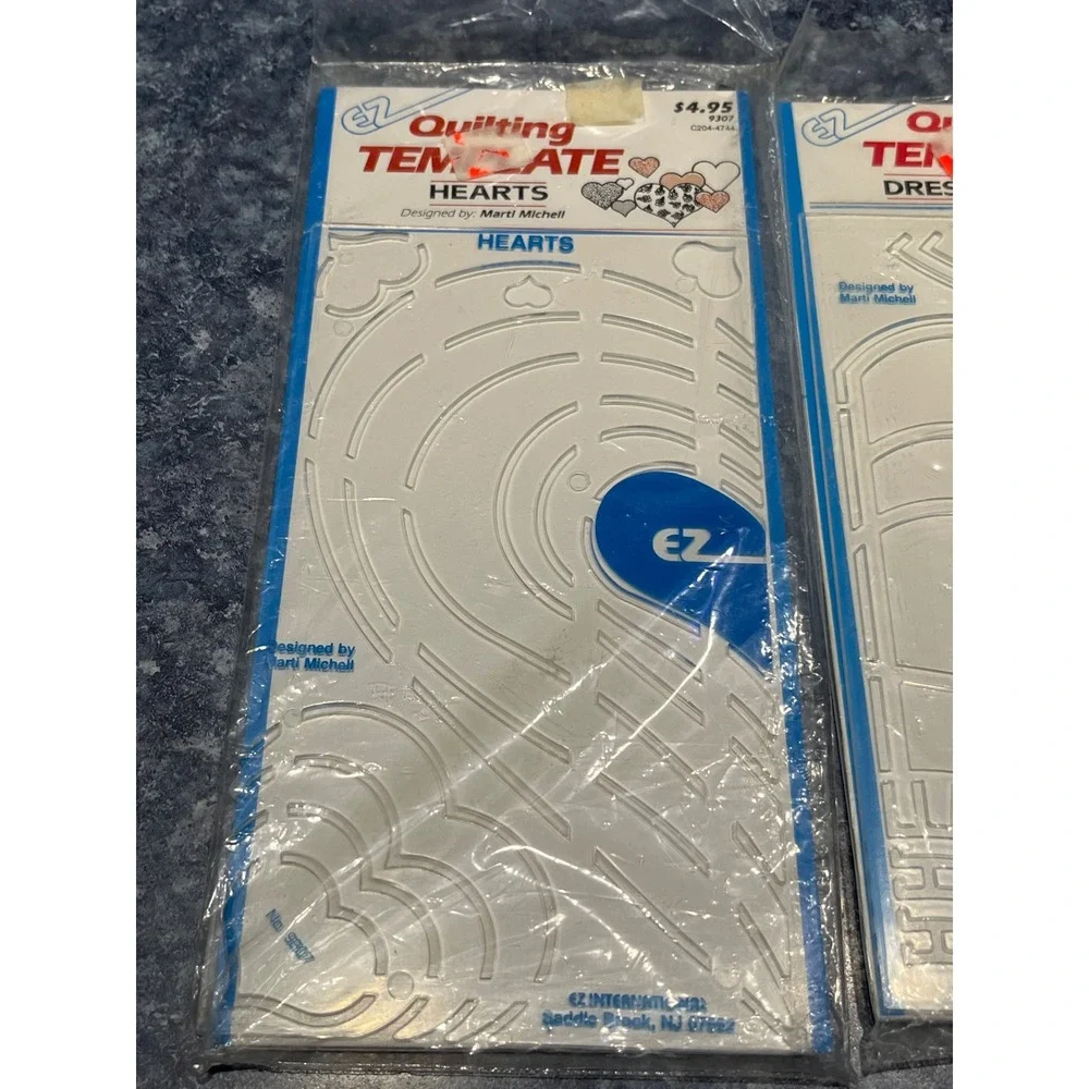 EZ Quilting Template Set Hearts Dresden Plate Hexagon Marti Michell Vintage 3pc
